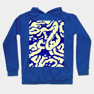 Background blue wavy strokes Hoodie